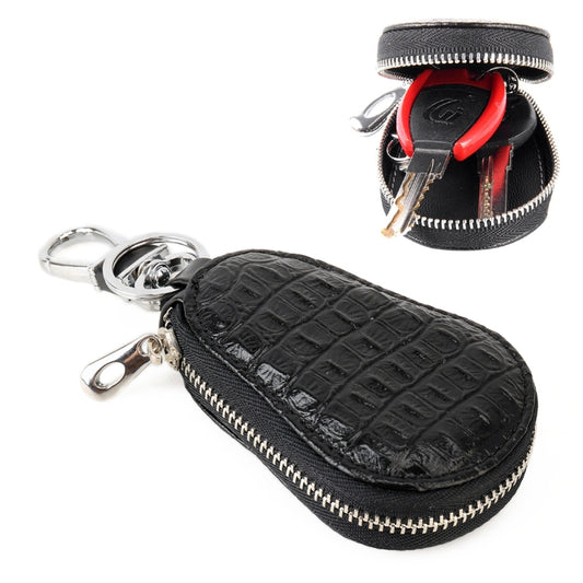 Universal Leather Crocodile Texture Waist Hanging Zipper Wallets Key Holder Bag (No Include Key)(Black) - Car Key Cases by buy2fix | Online Shopping UK | buy2fix