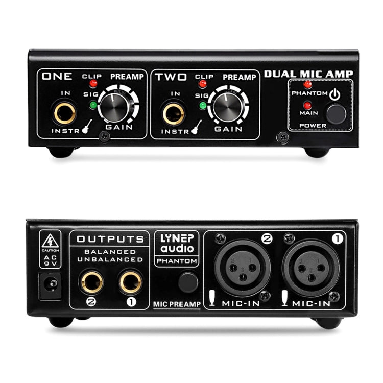 LINEPAUDIO A961 2-Channel Microphone Amplifier Electric Guitar Electric Bass Amplifier(Black) - Stringed Instruments by buy2fix | Online Shopping UK | buy2fix