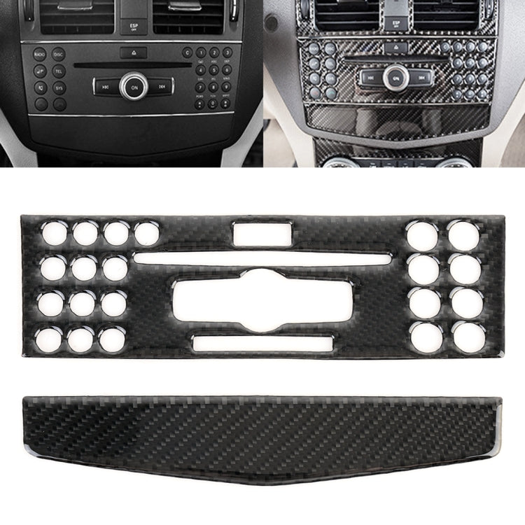 2 PCS Car CD Adjustment Frame Carbon Fiber Decorative Sticker for Mercedes-Benz W204 - Car Interior Mouldings by buy2fix | Online Shopping UK | buy2fix