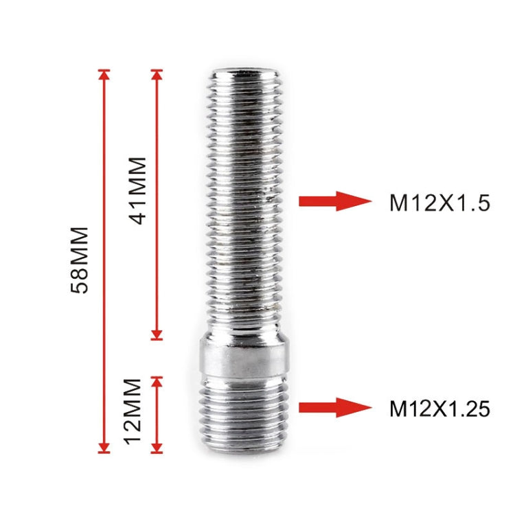 20 PCS 5.8cm Universal Car Modification Extended Wheels Stud Conversion M12x1.25 to M12x1.5 Screw Adapter LN032 LN033 LN044 - In Car by buy2fix | Online Shopping UK | buy2fix