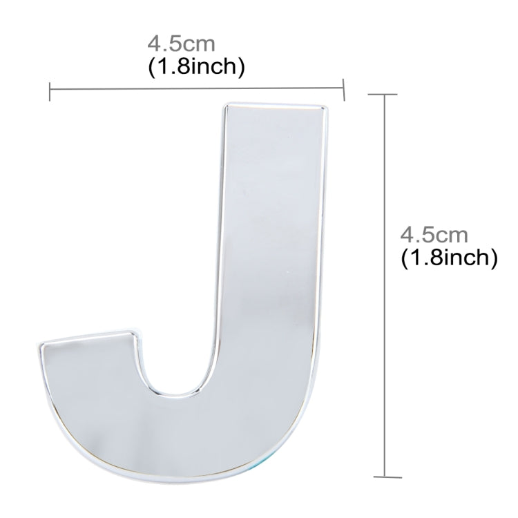 Car Vehicle Badge Emblem 3D English Letter J Self-adhesive Sticker Decal, Size: 4.5*4.5*0.5cm - 3D Metal Sticker by buy2fix | Online Shopping UK | buy2fix