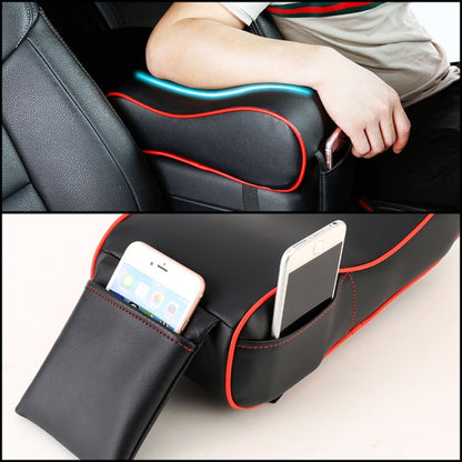 Universal Car PU Leather and Memory Foam Wrapped Armrest Box Car Armrest Box Mat with Phone Holder Storage Bag & Card Slot (Black) - Stowing Tidying by buy2fix | Online Shopping UK | buy2fix