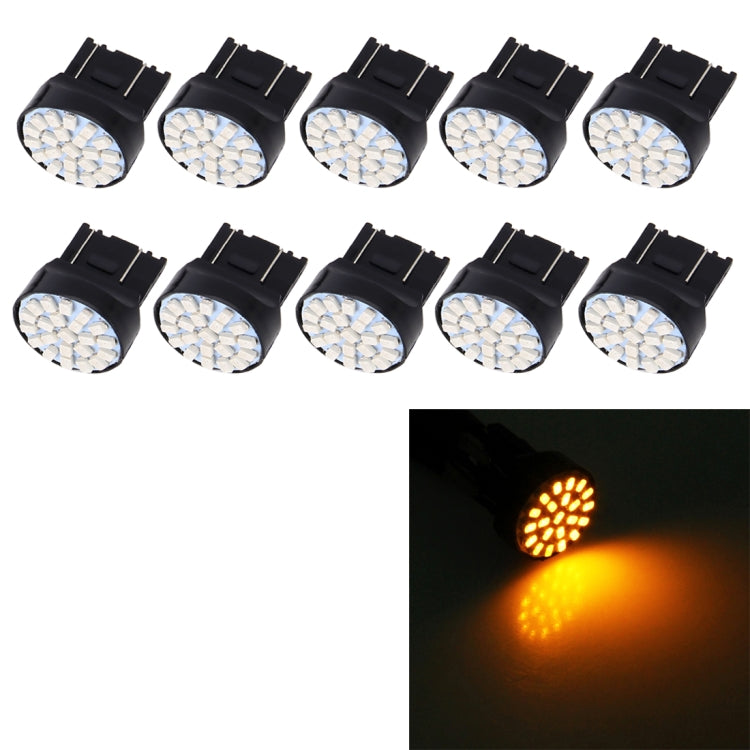 10 PCS T20/7443 Car Auto Lamp 1.2W 22-SMD 1206 LED Bulbs Brake Light - Arrow Turn Lights by buy2fix | Online Shopping UK | buy2fix