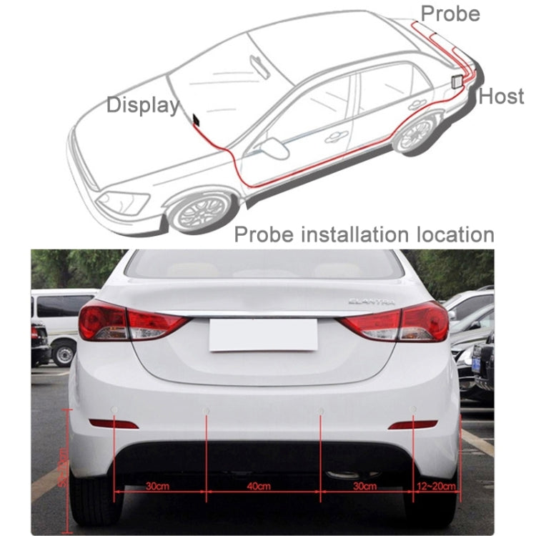 Car Buzzer Reverse Backup Radar System - Premium Quality 4 Parking Sensors Car Reverse Backup Radar System with LCD Display(Black) - In Car by buy2fix | Online Shopping UK | buy2fix