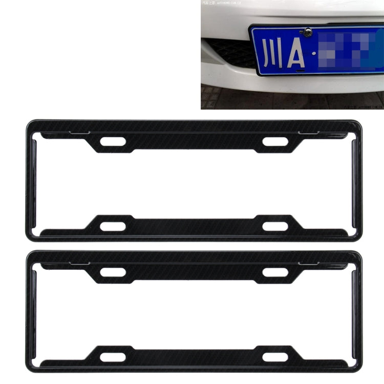 2 PCS Carbon Lead License Plate Frame Simple and Beautiful Car License Plate Frame Holder Universal License Plate Holder(Black) - License Plate Covers & Frames by buy2fix | Online Shopping UK | buy2fix