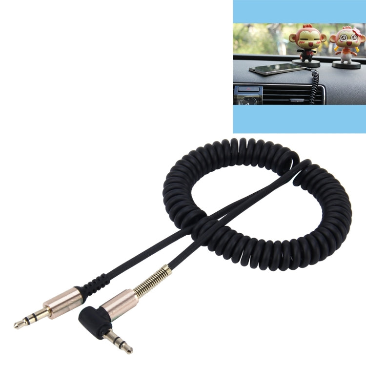 3.5mm 3-pole Male to Male Plug Audio AUX Retractable Coiled Cable, Length: 1.5m(Black) - Aux Cable by buy2fix | Online Shopping UK | buy2fix