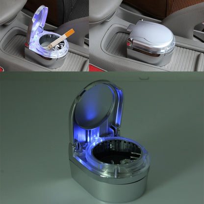 SHUNWEI SD-1201 Mini Portable Car Ashtray Blue LED Light for Dashboard Cigar Cigarette(Silver) - Ashtrays by buy2fix | Online Shopping UK | buy2fix