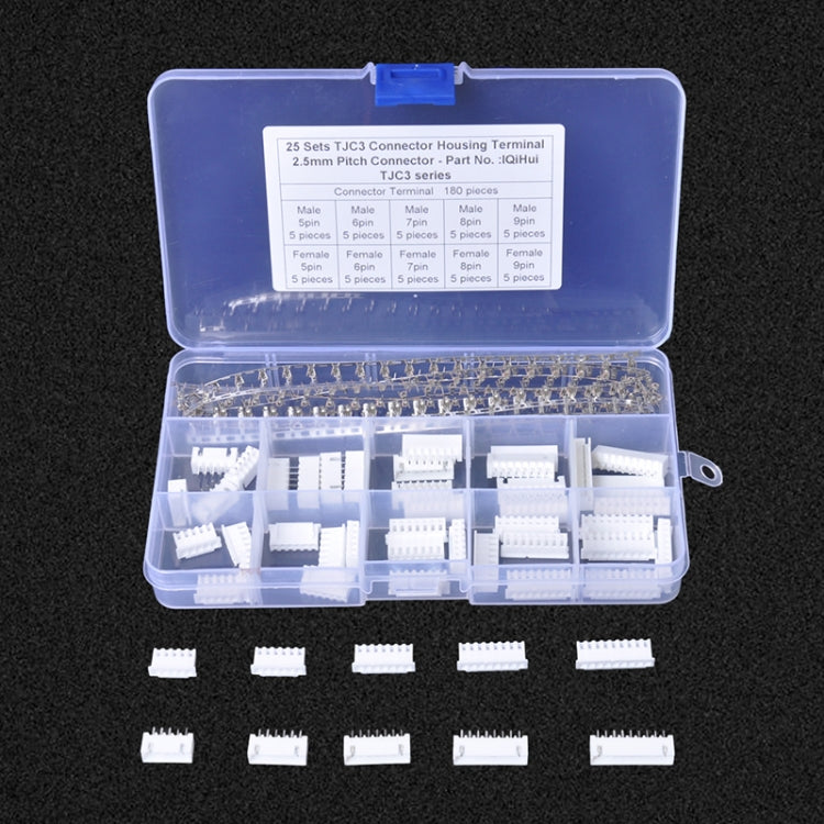 25 Sets TJC3 2.5mm XH 5P 6P 7P 8P 9Pin Male Female Housing Connector with Crimps - In Car by buy2fix | Online Shopping UK | buy2fix