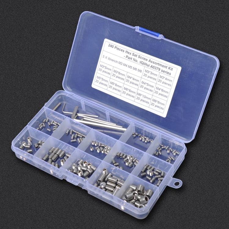 240 PCS Car 304 Stainless Steel Concave Head Hexagon Socket Screws Assortment Kit with Wrench - In Car by buy2fix | Online Shopping UK | buy2fix