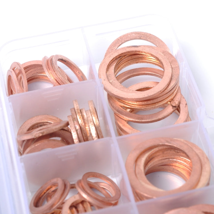 120 PCS O Shape Solid Copper Crush Washers Assorted Oil Seal Flat Ring Kit for Car / Boat  / Generators - In Car by buy2fix | Online Shopping UK | buy2fix