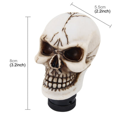 Universal Skull Head Shape ABS Manual or Automatic Gear Shift Knob  with Three Rubber Covers Fit for All Car(White) - Shift Knob by buy2fix | Online Shopping UK | buy2fix