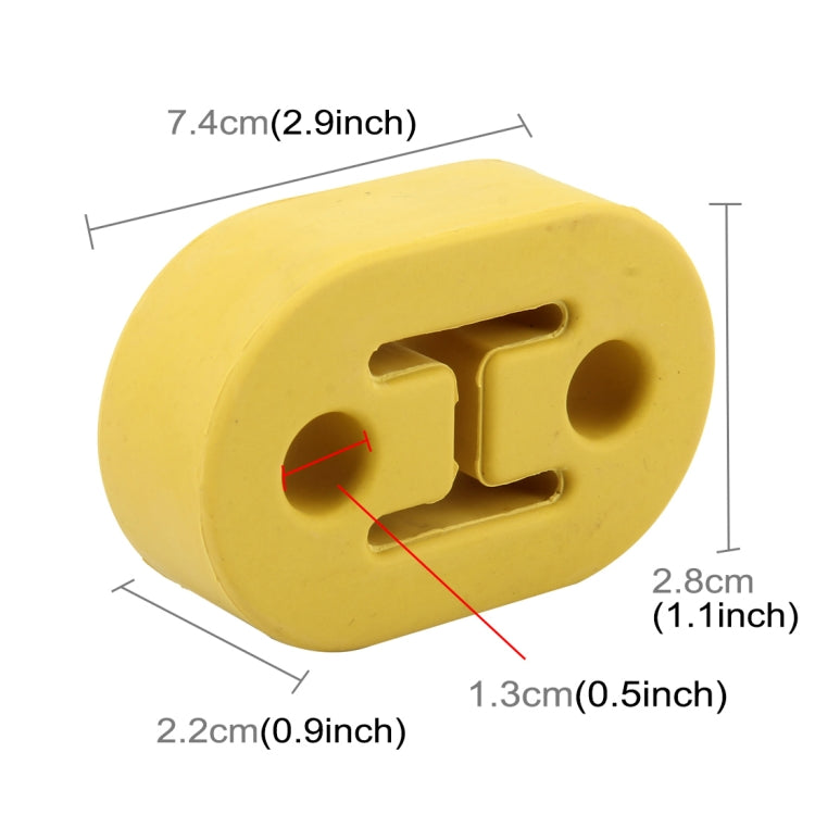 Universal Car Two Holes Adjustable Rubber Mounting Bracket Exhaust Tube Hanging Rubber Tube Car Exhaust Pipe Hanging Shackle Hanging Exhaust Hanging From Ear(Yellow) - In Car by buy2fix | Online Shopping UK | buy2fix