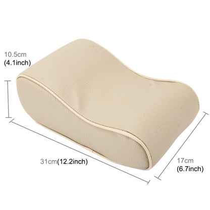 Universal Car PU Leather and Memory Foam Wrapped  Armrest Box Breathable Car Armrest Box Mat with Phone Holder Storage Bag(Khaki) - Stowing Tidying by buy2fix | Online Shopping UK | buy2fix