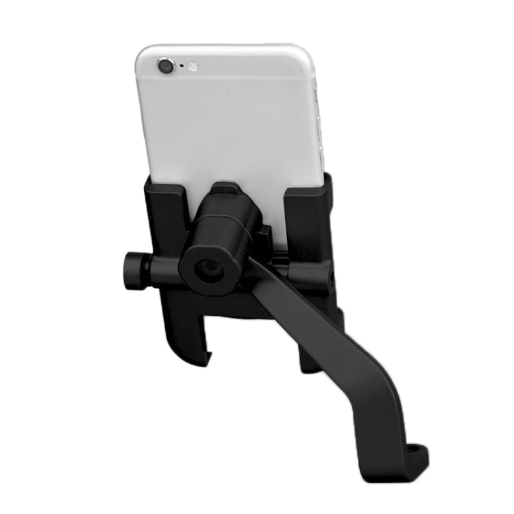 Motorcycle Rear View Mirror Aluminum Alloy Phone Bracket, Suitable for 60-100mm Device(Black) - Holder by buy2fix | Online Shopping UK | buy2fix