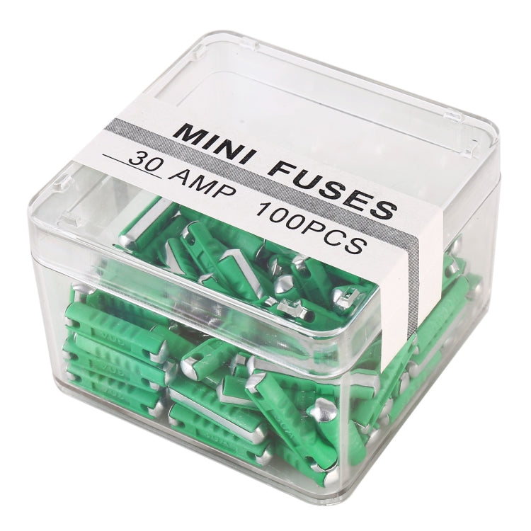 100 PCS Car Auto Fuse European Automotive Fuse (30A Green) - In Car by buy2fix | Online Shopping UK | buy2fix