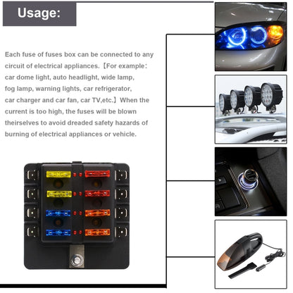 1 in 8 Out Fuse Box PC Terminal Block Fuse Holder Kits with LED Warning Indicator for Auto Car Truck Boat - In Car by buy2fix | Online Shopping UK | buy2fix