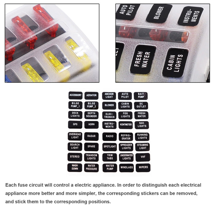 1 in 6 Out Fuse Box PC Terminal Block Fuse Holder Kits with LED Warning Indicator for Auto Car Truck Boat - In Car by buy2fix | Online Shopping UK | buy2fix