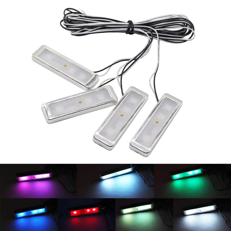 4 PCS Universal Car Colorful LED Inner Handle Light Atmosphere Lights Decorative Lamp DC12V / 0.5W Cable Length: 70cm (Colour) - Atmosphere lights by buy2fix | Online Shopping UK | buy2fix