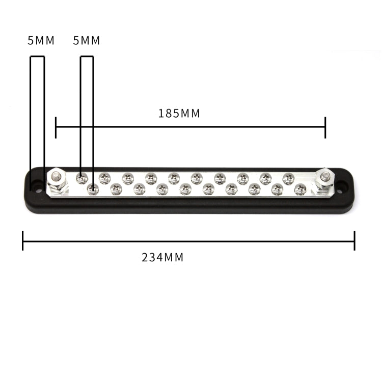 20 Way Power Distribution Bus Bar 20-bit Single Distribution Box for Car / RV / Boat - In Car by buy2fix | Online Shopping UK | buy2fix