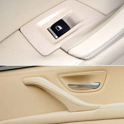 Car High Configuration Version Inside Doors Handle Pull Trim Cover 5141 7225 873 for BMW F10 F18, Left Driving (Beige White) - In Car by buy2fix | Online Shopping UK | buy2fix