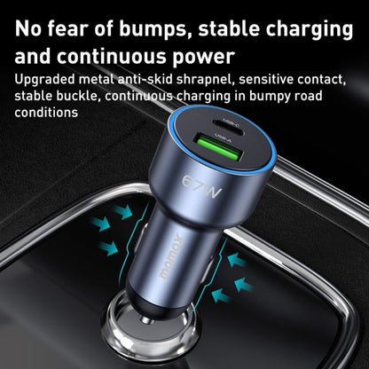 MOMAX UC16E 67W USB-C / Type-C + USB Dual Ports Car Charger - Car Charger by MOMAX | Online Shopping UK | buy2fix