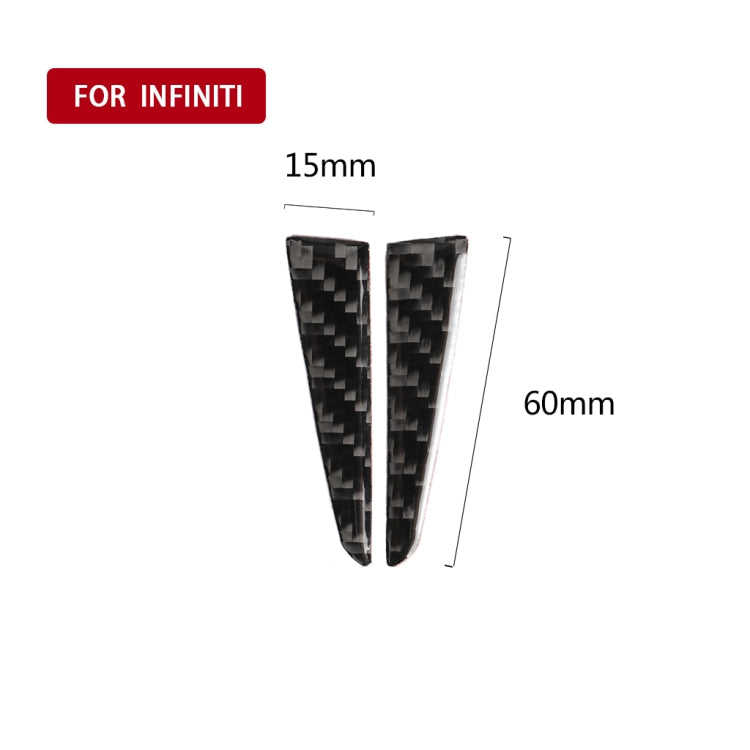 2 PCS Car Carbon Fiber Steering Wheel Below Decorative Sticker for Infiniti Q50 / Q60 -  by buy2fix | Online Shopping UK | buy2fix