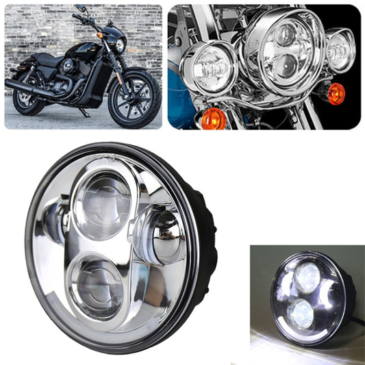 5.75 inch DC12V 6000K-6500K 40W Car LED Headlight for Harley (Silver) - In Car by buy2fix | Online Shopping UK | buy2fix