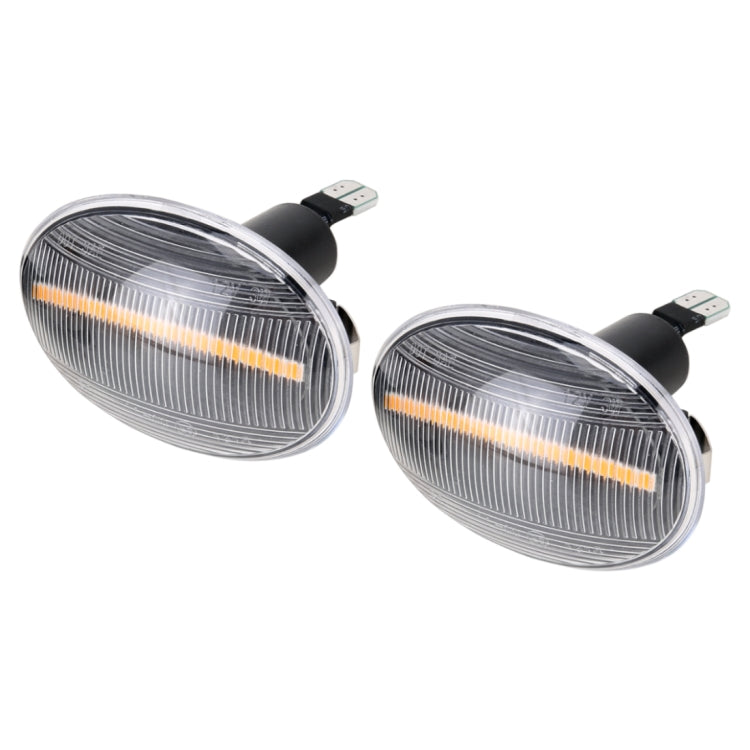 2 PCS DC12V / 3W Car LED Dynamic Blinker Side Lights Flowing Water Turn Signal Light for BMW Mini Cooper, Amber Light(Transparent) - In Car by buy2fix | Online Shopping UK | buy2fix