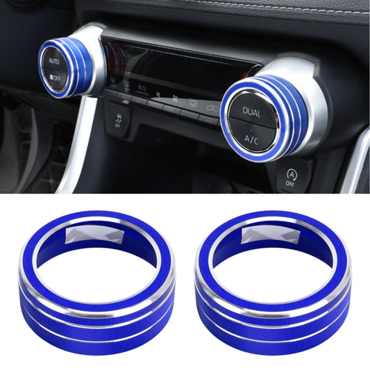 2 PCS Car Aluminum Alloy Air Conditioner Knob Case for Toyota RAV4 / Wildlander (Blue) -  by buy2fix | Online Shopping UK | buy2fix