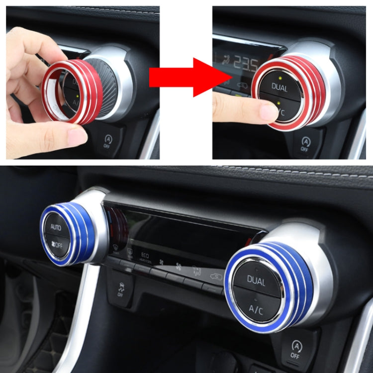 2 PCS Car Aluminum Alloy Air Conditioner Knob Case for Toyota RAV4 / Wildlander (Blue) -  by buy2fix | Online Shopping UK | buy2fix