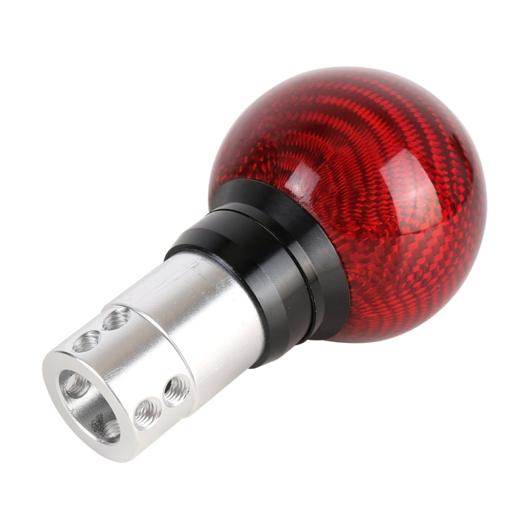 Universal Car Pressable Telescopic Carbon Fiber Gear Head Gear Shift Knob, Length: 9.5cm (Red) -  by buy2fix | Online Shopping UK | buy2fix