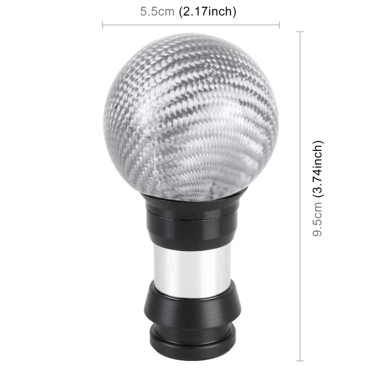 Universal Car Pressable Telescopic Carbon Fiber Gear Head Gear Shift Knob, Length: 9.5cm (Silver) -  by buy2fix | Online Shopping UK | buy2fix