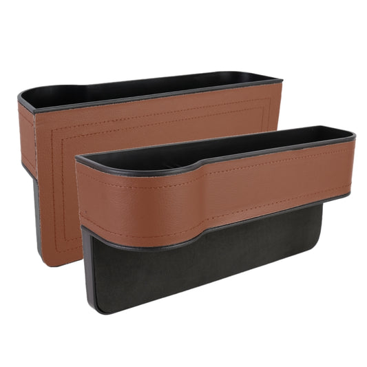 2 PCS Car Multi-functional Principal And Deputy Driver Seat Console Leather Box (Brown) -  by buy2fix | Online Shopping UK | buy2fix