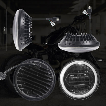 Motorcycle Crystal 5.75 inch LED Headlight Modification Accessories -  by buy2fix | Online Shopping UK | buy2fix