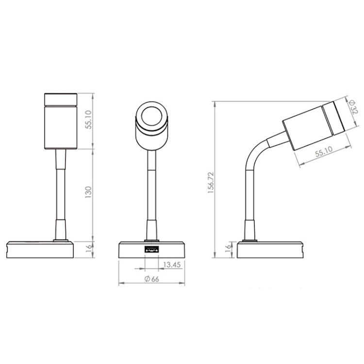 130mm RV 10-30V Multi-functional Reading Light with Touch Switch, Style: Hose -  by buy2fix | Online Shopping UK | buy2fix