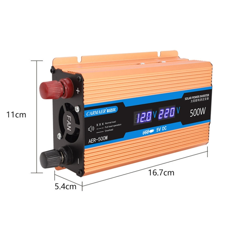 Carmaer 24V to 220V 500W Car Multi-function Double Digital Display Inverter Household Power Converter - In Car by buy2fix | Online Shopping UK | buy2fix