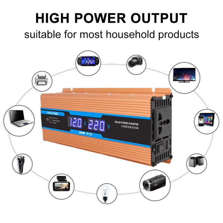 Carmaer 12V to 220V 2200W Car Multi-function Double Digital Display Inverter Household Power Converter - In Car by buy2fix | Online Shopping UK | buy2fix