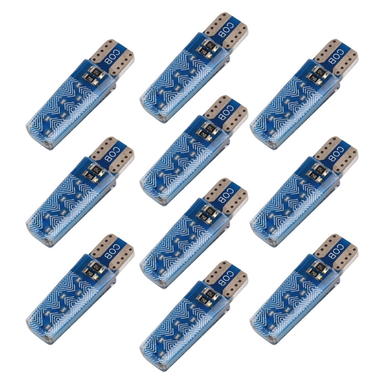 10 PCS T10 DC12V / 1.2W Car Clearance Light 12LEDs COB Lamp Beads (Blue Light) - In Car by buy2fix | Online Shopping UK | buy2fix