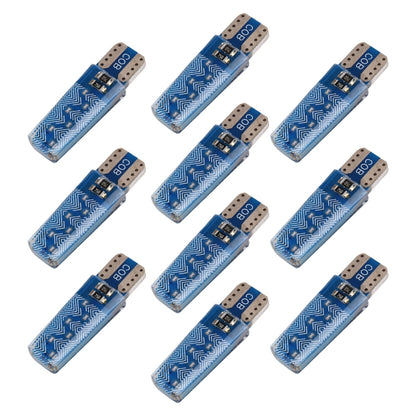 10 PCS T10 DC12V / 1.2W Car Clearance Light 12LEDs COB Lamp Beads (Blue Light) - In Car by buy2fix | Online Shopping UK | buy2fix