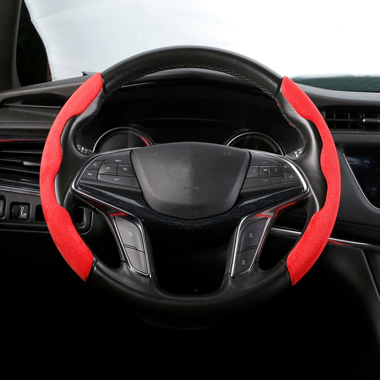 Car Universal Suede Steering Wheel Cover (Red) - In Car by buy2fix | Online Shopping UK | buy2fix