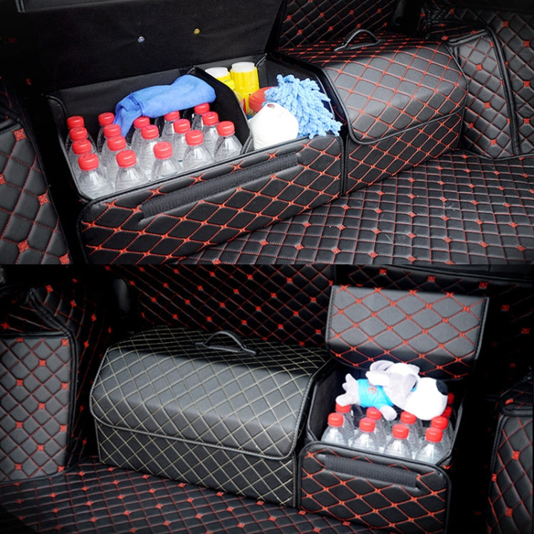 Car Trunk Foldable Storage Box, Checkered Small Size: 33 x 32 x 30cm(Black Red) - In Car by buy2fix | Online Shopping UK | buy2fix