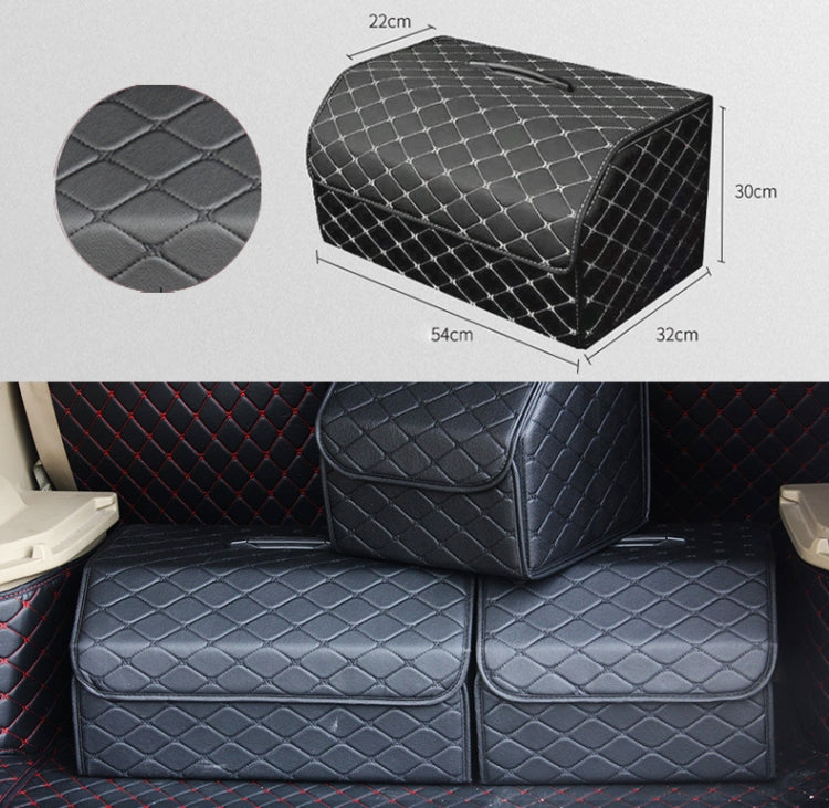 Car Trunk Foldable Storage Box, Rhombic Grid Large Size: 54 x 32 x 30cm (Black) - In Car by buy2fix | Online Shopping UK | buy2fix