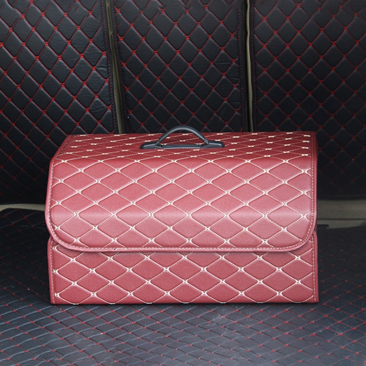 Car Trunk Foldable Storage Box, Rhombic Grid Large Size: 54 x 32 x 30cm (Wine Red) - In Car by buy2fix | Online Shopping UK | buy2fix