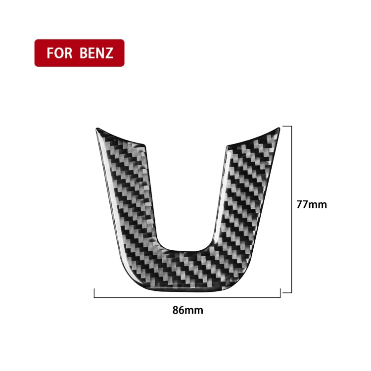 Carbon Fiber Car Steering Wheel U-shaped Decorative Sticker for Mercedes-Benz B-Class 2019 / GLB 2020,Left and Right Drive Universal - In Car by buy2fix | Online Shopping UK | buy2fix