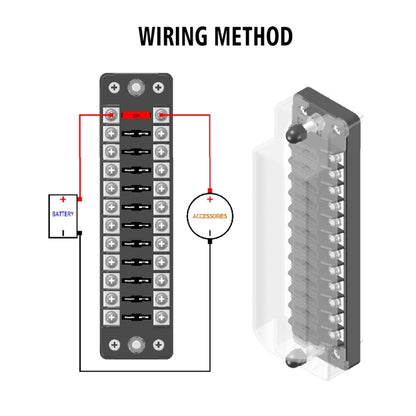 CS-979A2 FB1904 1 In 1 Out 12 Ways No Distinction Positive Negative Fuse Box without Fuse for Auto Car Truck Boat - In Car by buy2fix | Online Shopping UK | buy2fix