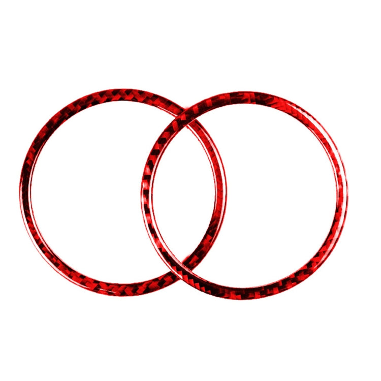 2 PCS Set for BMW 3 Series E90 Carbon Fiber Car Horn Circle Decorative Sticker (Red) - In Car by buy2fix | Online Shopping UK | buy2fix