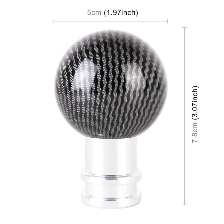 Universal Car Carbon Fiber Texture Metal Gear Shift Knob (Silver Black) - In Car by buy2fix | Online Shopping UK | buy2fix