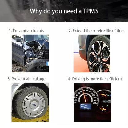 USB TPMS Tire Pressure Monitoring System Android with External Sensor for Car Radio DVD Player - In Car by buy2fix | Online Shopping UK | buy2fix