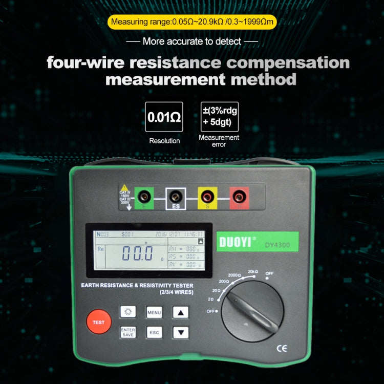 DUOYI DY4300 Higher Accuracy Digital Ground Resistance Tester - Electronic Test by DUOYI | Online Shopping UK | buy2fix