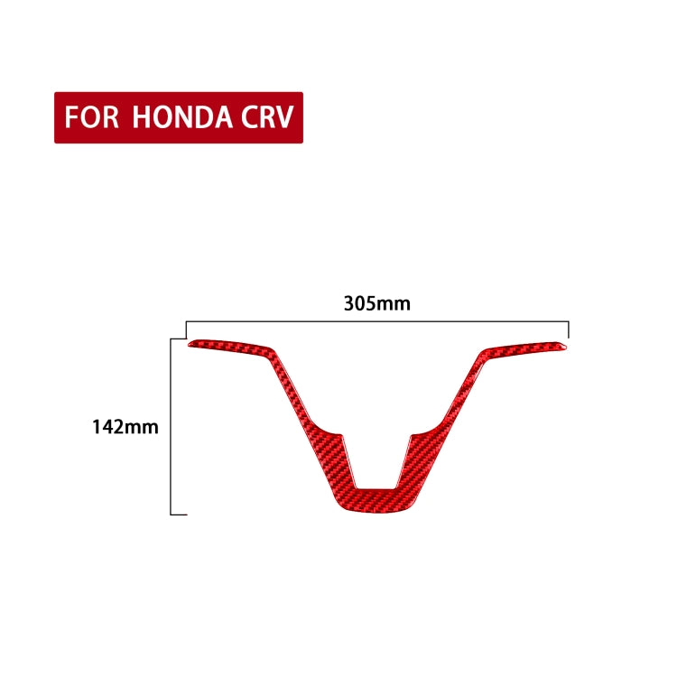 For Honda CRV 2007-2011 Carbon Fiber Car Steering Wheel Decorative Sticker, Left Drive (Red) - In Car by buy2fix | Online Shopping UK | buy2fix